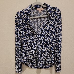 Philosophy Black and White Swirl Button Down Shirt